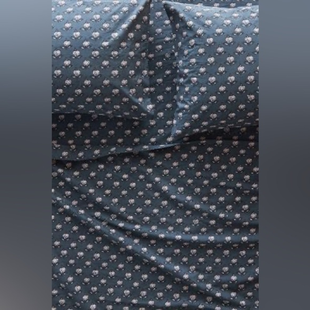 Anthropologie Rose Organic Percale Queen Sheet Set